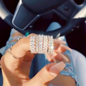 S925 Sterling Silver Chunky Crystal Ring